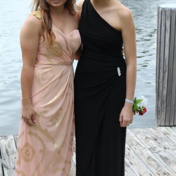 Betsy & Adam Black Dress, One Shoulder Size 4 - Picture 1 of 8